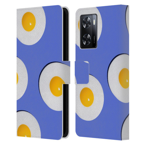Pepino De Mar Patterns 2 Egg Leather Book Wallet Case Cover For OPPO A57s