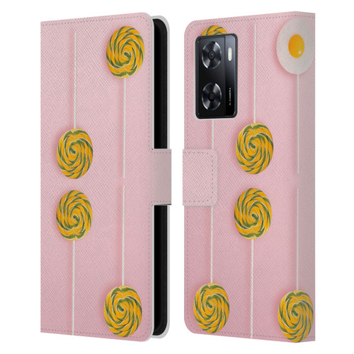 Pepino De Mar Patterns 2 Lollipop Leather Book Wallet Case Cover For OPPO A57s