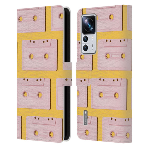 Pepino De Mar Patterns 2 Cassette Tape Leather Book Wallet Case Cover For Xiaomi 12T Pro