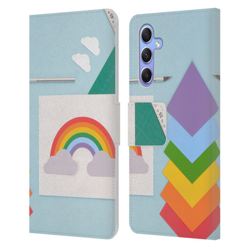 Pepino De Mar Rainbow Art Leather Book Wallet Case Cover For Samsung Galaxy A34 5G