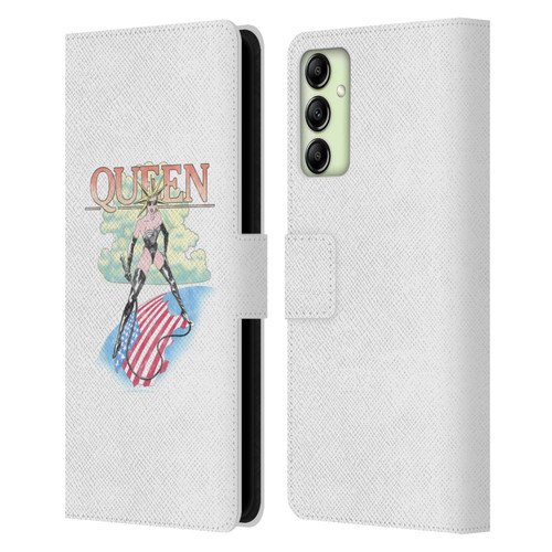 Queen Key Art Vintage Tour Leather Book Wallet Case Cover For Samsung Galaxy A14 5G