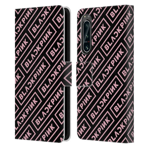 Blackpink The Album Logo Pattern Leather Book Wallet Case Cover For Sony Xperia 5 IV