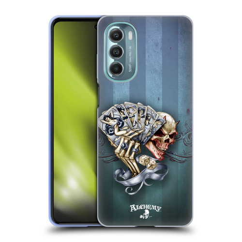 Alchemy Gothic Skull And Cards Read 'Em And Weep Soft Gel Case for Motorola Moto G Stylus 5G (2022)