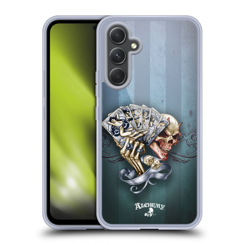 Alchemy Gothic Skull And Cards Read 'Em And Weep Soft Gel Case for Samsung Galaxy A54 5G