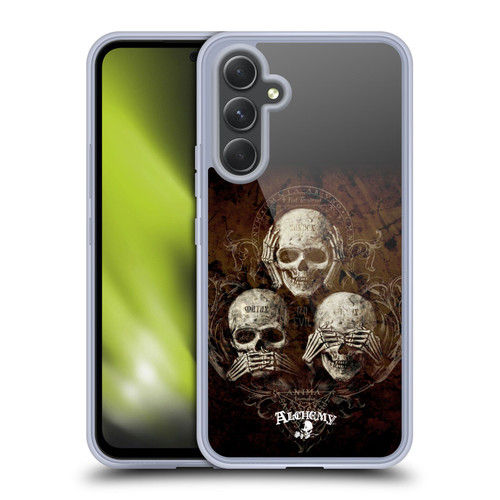 Alchemy Gothic Skull No Evil Three Skull Soft Gel Case for Samsung Galaxy A54 5G