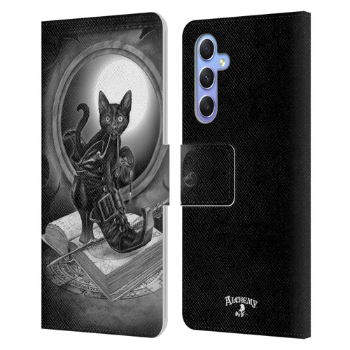 Alchemy Gothic Cats Midnight Mischief Leather Book Wallet Case Cover For Samsung Galaxy A34 5G