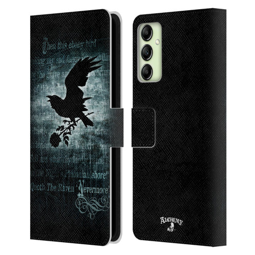 Alchemy Gothic Wing Nevermore Leather Book Wallet Case Cover For Samsung Galaxy A14 5G