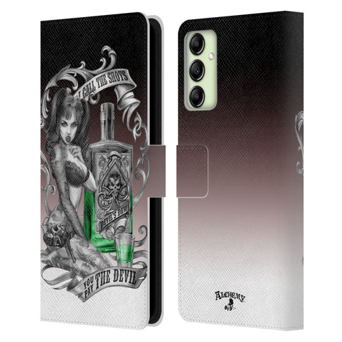 Alchemy Gothic Woman Devil's Green Dew Leather Book Wallet Case Cover For Samsung Galaxy A14 5G