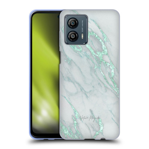 Nature Magick Marble Metallics Teal Soft Gel Case for Motorola Moto G53 5G