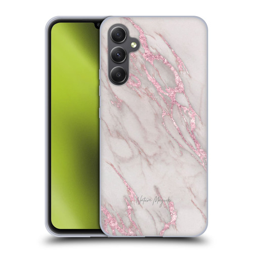 Nature Magick Marble Metallics Pink Soft Gel Case for Samsung Galaxy A34 5G