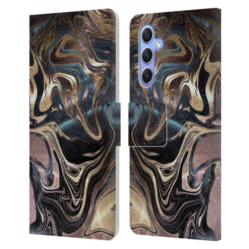 Nature Magick Luxe Gold Marble Metallic Copper Leather Book Wallet Case Cover For Samsung Galaxy A34 5G