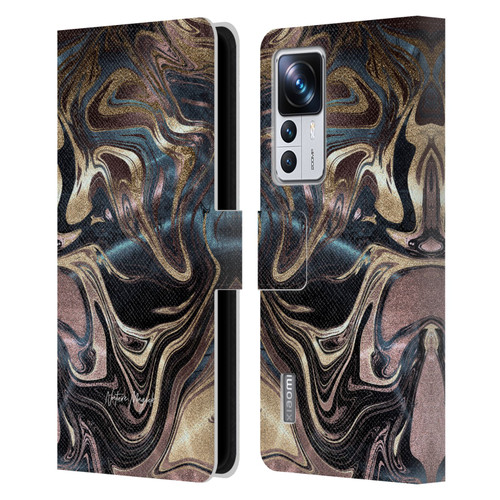 Nature Magick Luxe Gold Marble Metallic Copper Leather Book Wallet Case Cover For Xiaomi 12T Pro
