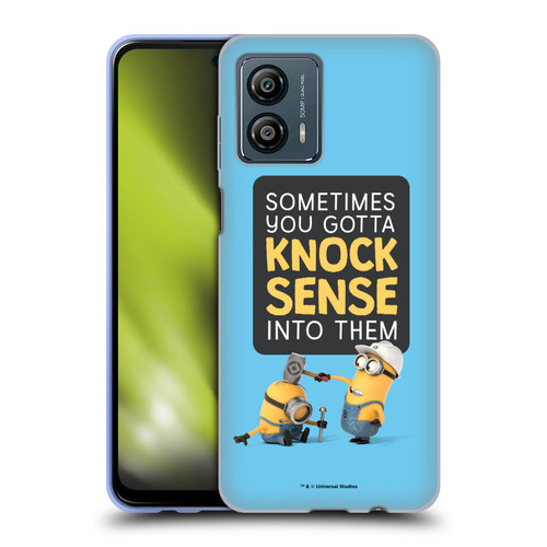 Despicable Me Funny Minions Knock Sense Soft Gel Case for Motorola Moto G53 5G