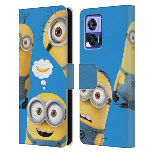 Despicable Me Funny Minions Banana Leather Book Wallet Case Cover For Motorola Edge 30 Neo 5G