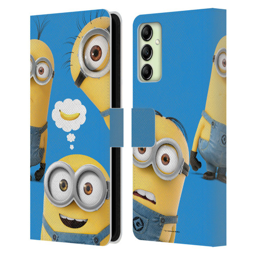 Despicable Me Funny Minions Banana Leather Book Wallet Case Cover For Samsung Galaxy A14 5G