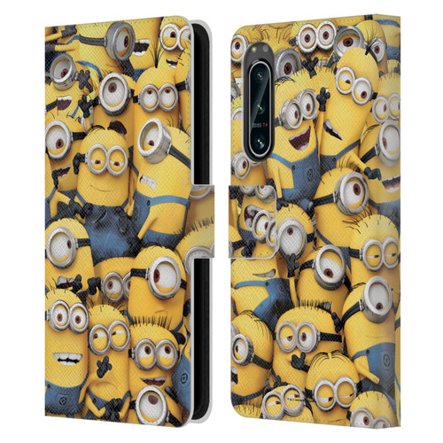 Despicable Me Funny Minions Pattern Leather Book Wallet Case Cover For Sony Xperia 5 IV