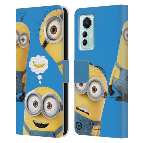 Despicable Me Funny Minions Banana Leather Book Wallet Case Cover For Xiaomi 12 Lite