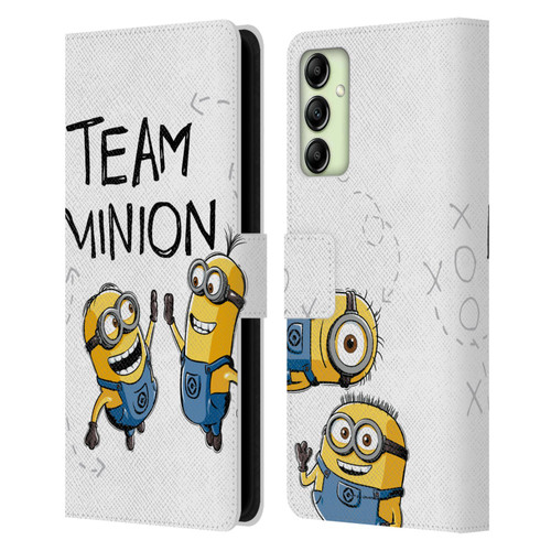 Despicable Me Minion Graphics Team High Five Leather Book Wallet Case Cover For Samsung Galaxy A14 5G
