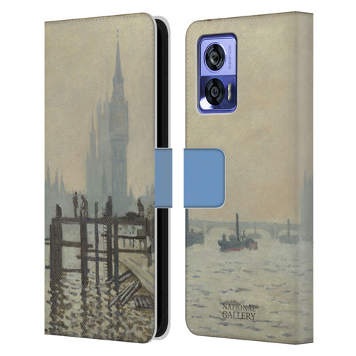 The National Gallery Art Monet Thames Leather Book Wallet Case Cover For Motorola Edge 30 Neo 5G