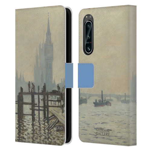 The National Gallery Art Monet Thames Leather Book Wallet Case Cover For Sony Xperia 5 IV