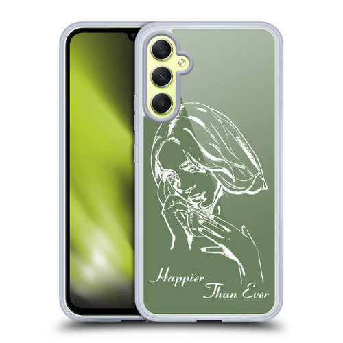 Billie Eilish Happier Than Ever Album Stencil Green Soft Gel Case for Samsung Galaxy A34 5G