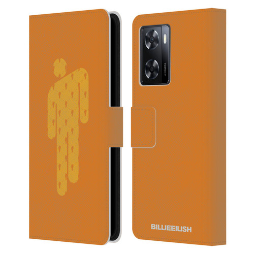 Billie Eilish Key Art Blohsh Orange Leather Book Wallet Case Cover For OPPO A57s