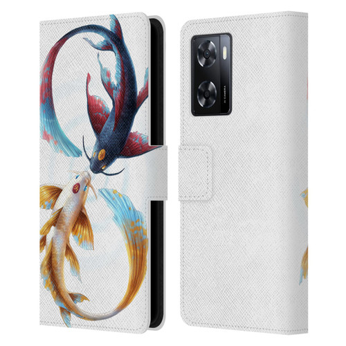 Jonas "JoJoesArt" Jödicke Wildlife Eternal Bond Koi Leather Book Wallet Case Cover For OPPO A57s