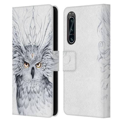 Jonas "JoJoesArt" Jödicke Wildlife Owl Leather Book Wallet Case Cover For Sony Xperia 5 IV