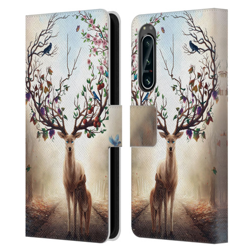 Jonas "JoJoesArt" Jödicke Wildlife Seasons Leather Book Wallet Case Cover For Sony Xperia 5 IV