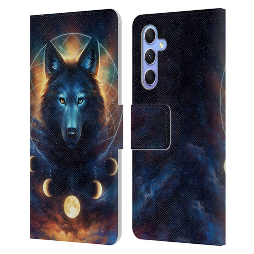 Jonas "JoJoesArt" Jödicke Wildlife 2 Dreamcatcher Wolf Leather Book Wallet Case Cover For Samsung Galaxy A34 5G