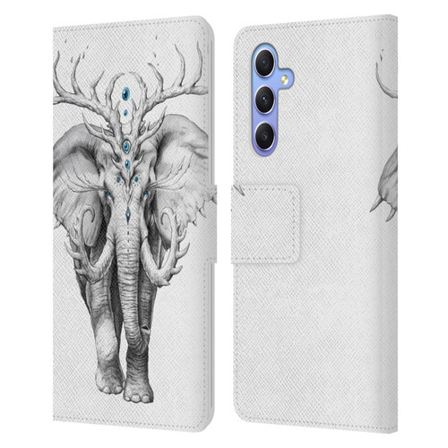 Jonas "JoJoesArt" Jödicke Wildlife 2 Elephant Soul Leather Book Wallet Case Cover For Samsung Galaxy A34 5G