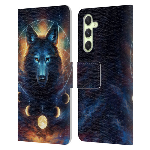 Jonas "JoJoesArt" Jödicke Wildlife 2 Dreamcatcher Wolf Leather Book Wallet Case Cover For Samsung Galaxy A54 5G