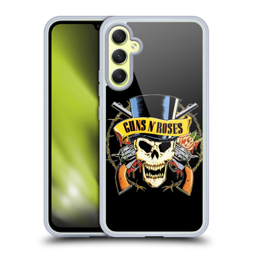 Guns N' Roses Key Art Top Hat Skull Soft Gel Case for Samsung Galaxy A34 5G