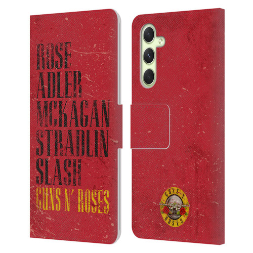 Guns N' Roses Vintage Names Leather Book Wallet Case Cover For Samsung Galaxy A54 5G