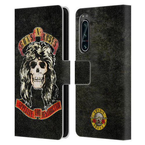 Guns N' Roses Vintage Adler Leather Book Wallet Case Cover For Sony Xperia 5 IV