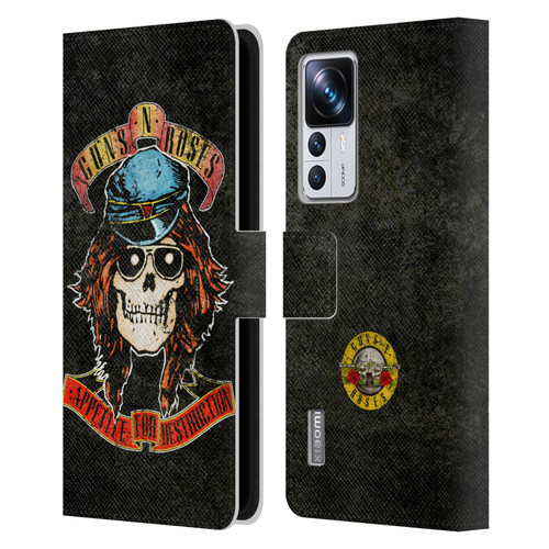 Guns N' Roses Vintage Rose Leather Book Wallet Case Cover For Xiaomi 12T Pro