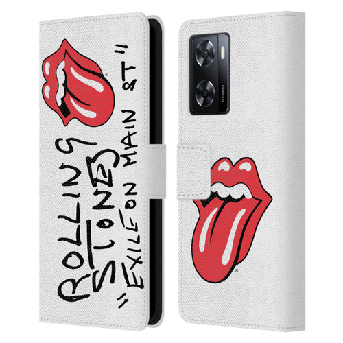 The Rolling Stones Albums Exile On Main St. Leather Book Wallet Case Cover For OPPO A57s