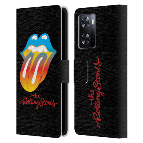 The Rolling Stones Graphics Rainbow Tongue Leather Book Wallet Case Cover For OPPO A57s