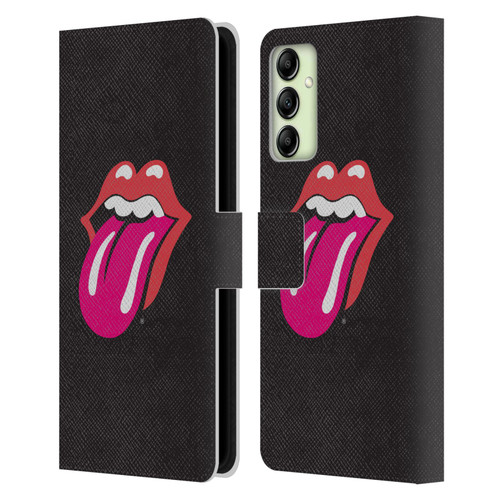 The Rolling Stones Graphics Pink Tongue Leather Book Wallet Case Cover For Samsung Galaxy A14 5G