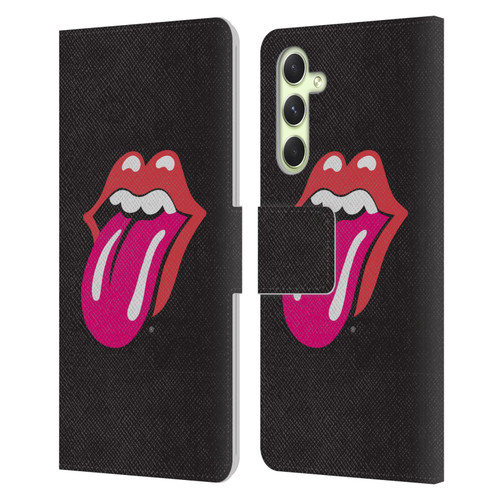 The Rolling Stones Graphics Pink Tongue Leather Book Wallet Case Cover For Samsung Galaxy A54 5G