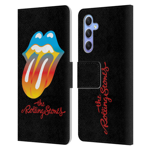 The Rolling Stones Graphics Rainbow Tongue Leather Book Wallet Case Cover For Samsung Galaxy A34 5G