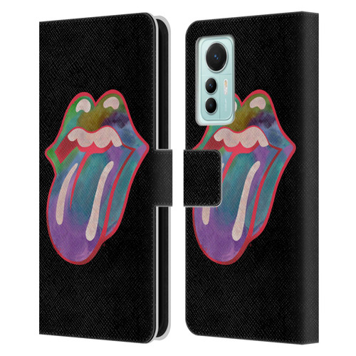 The Rolling Stones Graphics Watercolour Tongue Leather Book Wallet Case Cover For Xiaomi 12 Lite