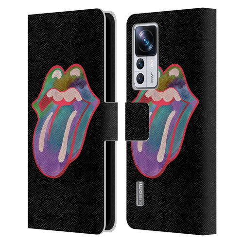 The Rolling Stones Graphics Watercolour Tongue Leather Book Wallet Case Cover For Xiaomi 12T Pro