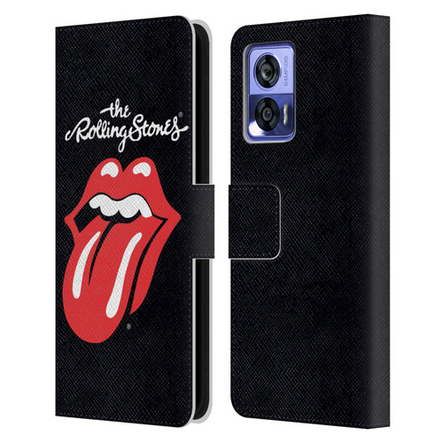 The Rolling Stones Key Art Tongue Classic Leather Book Wallet Case Cover For Motorola Edge 30 Neo 5G
