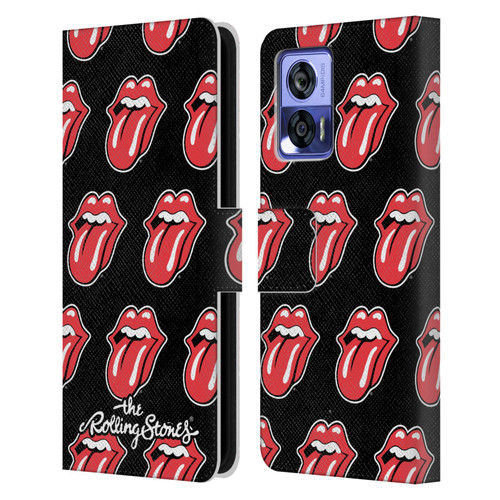 The Rolling Stones Licks Collection Tongue Classic Pattern Leather Book Wallet Case Cover For Motorola Edge 30 Neo 5G