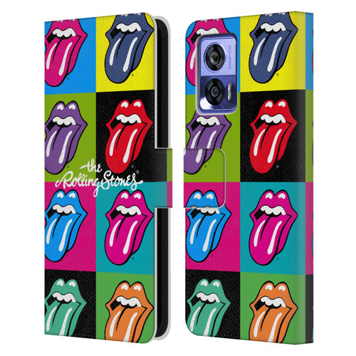 The Rolling Stones Licks Collection Pop Art 1 Leather Book Wallet Case Cover For Motorola Edge 30 Neo 5G