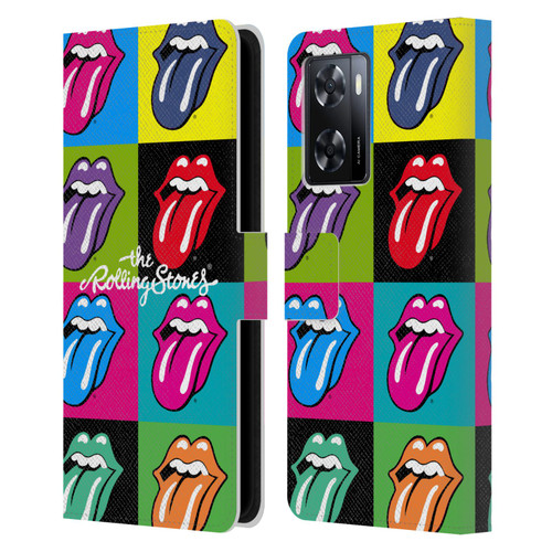 The Rolling Stones Licks Collection Pop Art 1 Leather Book Wallet Case Cover For OPPO A57s