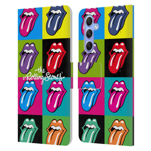 The Rolling Stones Licks Collection Pop Art 1 Leather Book Wallet Case Cover For Samsung Galaxy A34 5G