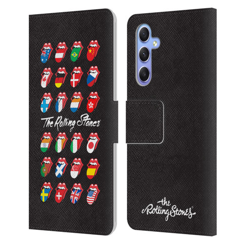 The Rolling Stones Licks Collection Flag Poster Leather Book Wallet Case Cover For Samsung Galaxy A34 5G