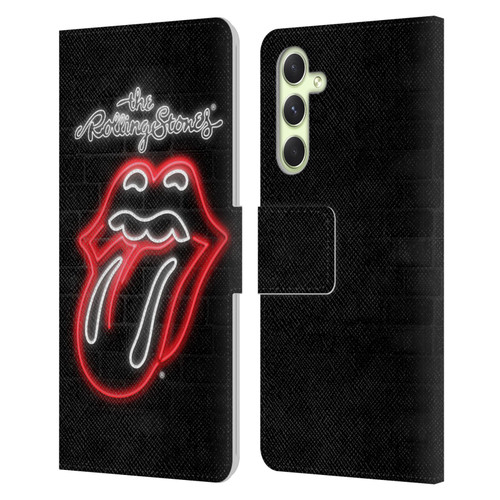 The Rolling Stones Licks Collection Neon Leather Book Wallet Case Cover For Samsung Galaxy A54 5G